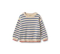 Sweater WHEAT "WHEAT Strickpullover Morgan", Jungen, Gr. 116, true blau stripe, 100% Baumwolle, Rundhals, Sweatshirts Sweater (59668551-116) true blau stripe