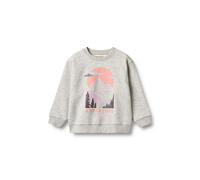 Sweater WHEAT "WHEAT Sweatshirt L/S Ellis", Mädchen, Gr. 122, light grau melange, 97% Baumwolle (Bio), 3% Viskose, bedruckt, Rundhals, Sweatshirts Sweater (20733433-122) light grau melange