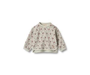 Sweater WHEAT "WHEAT Sweatshirt L/S Emery", Mädchen, Gr. 74, slightly grün flowers, 95% Baumwolle (Bio), 5% Elasthan, Rundhals, Sweatshirts Sweater (75398233-74) slightly grün flowers