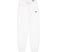 Sweathose ALPHA INDUSTRIES "Basic Jogger Small Logo II", Damen, Gr. L, N-Gr, weiß, Sweatware, Obermaterial: 80% Baumwolle, 20% Polyester, bedruckt, slim fit lang, Hosen Sweathose (67523407-L) weiß