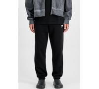 Sweathose ALPHA INDUSTRIES "Basic Jogger Small Logo II", Herren, Gr. L, N-Gr, schwarz, Sweatware, Obermaterial: 80% Baumwolle, 20% Polyester, bedruckt, slim fit lang, Hosen Sweathose, Baumwollmischung