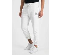Sweathose ALPHA INDUSTRIES "Basic Jogger Small Logo II", Herren, Gr. M, N-Gr, weiß, Sweatware, Obermaterial: 80% Baumwolle, 20% Polyester, bedruckt, slim fit lang, Hosen Sweathose (67523407-M) weiß
