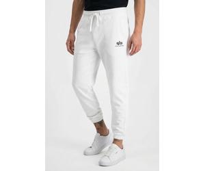 Sweathose ALPHA INDUSTRIES "Basic Jogger Small Logo II", Herren, Gr. XL, N-Gr, weiß, Sweatware, Obermaterial: 80% Baumwolle, 20% Polyester, bedruckt, slim fit lang, Hosen Sweathose (67523407-XL) weiß