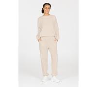 Sweathose ATHLECIA "Crecy", Damen, Gr. 36, EURO-Größen, beige (grau), 50% Baumwolle, 48% Polyester, 2% Elasthan, unifarben, lang, Hosen Sweathose, im entspannten und weichen Design (71455816-36) grau