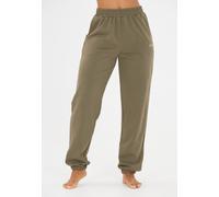 Sweathose ATHLECIA "Giannis", Damen, Gr. 38, EURO-Größen, grün (olivgrün), 65% Polyester, 35% Baumwolle, unifarben, lang, Hosen Sweathose, mit bequemem Dehnbund (27502041-38) olivgrün