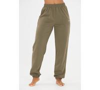 Sweathose ATHLECIA "Giannis", Damen, Gr. 42, EURO-Größen, grün (olivgrün), 65% Polyester, 35% Baumwolle, unifarben, lang, Hosen Sweathose, mit bequemem Dehnbund (27502041-42) olivgrün