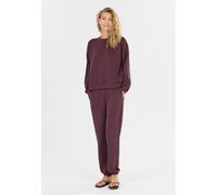 Sweathose ATHLECIA "Jillnana V2", Damen, Gr. 42, EURO-Größen, lila (dunkelrot), 51% Polyester, 44% Modal, 5% Elasthan, unifarben, lang, Hosen Sweathose, aus angenehm weichem Material (42527708-42) dun