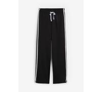 Sweathose BONPRIX, Damen, Gr. 36/38 (S), N-Gr, schwarz (schwarz gestreift), Obermaterial: 100% Baumwolle, loose fit, Hosen Sweathose, aus Baumwolle, mit Kordelzug, Loose Fit, mit Seitenstreifen (76823