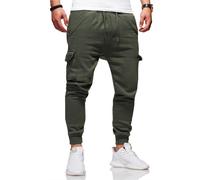 Rello & Reese Cargo Trainingshose Sporthose Cargo Freizeithose Jogger Chino T-31 [Khaki,