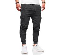 Sweathose BEHYPE "Combat", Herren, Gr. XL, EURO-Größen, grau (dunkelgrau), 65% Baumwolle, 35% Polyester, Hosen, mit modernen Cargo-Taschen (77792219-XL) dunkelgrau