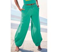 Sweathose BENCH. LOUNGEWEAR, Damen, Gr. 40/42, N-Gr, aqua, Sweatware, Obermaterial: 60% Baumwolle, 40% Polyester, unifarben, figurumspielend lang, Hosen Sweathose, mit seitlichen Eingrifftaschen, Loun