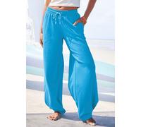 Sweathose BENCH. LOUNGEWEAR, Damen, Gr. 44/46, N-Gr, blau, Sweatware, Obermaterial: 60% Baumwolle, 40% Polyester, unifarben, figurumspielend lang, Hosen Sweathose, mit seitlichen Eingrifftaschen, Loun