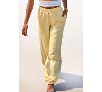 Sweathose BENCH. LOUNGEWEAR, Damen, Gr. 48/50, N-Gr, hellgelb, Sweatware, Obermaterial: 60% Baumwolle, 40% Polyester, unifarben, figurumspielend lang, Hosen Sweathose, mit seitlichen Eingrifftaschen, 