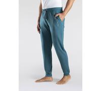 Sweathose BENCH. LOUNGEWEAR, Herren, Gr. 44/46 (S), N-Gr, blau (petrol, meliert), Sweatware, Obermaterial: 60% Baumwolle, 40% Polyester, unifarben, Basic, relaxed fit lang, Hosen Sweathose, Jogginghos