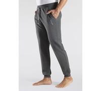 Sweathose BENCH. LOUNGEWEAR, Herren, Gr. 52/54 (L), N-Gr, grau (anthrazit, meliert), Sweatware, Obermaterial: 60% Baumwolle, 40% Polyester, unifarben, Basic, relaxed fit lang, Hosen Sweathose, Jogging