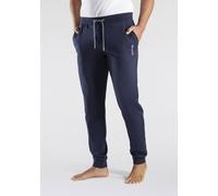 Sweathose BENCH. LOUNGEWEAR, Herren, Gr. 56/58 (XL), N-Gr, blau (navy), Sweatware, Obermaterial: 60% Baumwolle, 40% Polyester, unifarben, Basic, relaxed fit lang, Hosen Sweathose, Jogginghose mit Kord