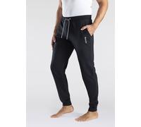 Sweathose BENCH. LOUNGEWEAR, Herren, Gr. 56/58 (XL), N-Gr, schwarz, Sweatware, Obermaterial: 60% Baumwolle, 40% Polyester, unifarben, Basic, relaxed fit lang, Hosen Sweathose, Jogginghose mit Kordel,