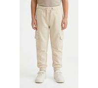 Sweathose BLUE SEVEN, Jungen, Gr. 98, N-Gr, beige (kiesel), Sweatware, Obermaterial: 100% Baumwolle, unifarben, Basic lang, Hosen Sweathose, mit Cargotaschen (20926552-98) kiesel