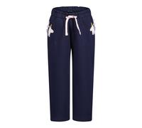 Sweathose BLUE SEVEN, Mädchen, Gr. 116, N-Gr, nachtblau, angeraute Sweatware, Obermaterial: 95% Baumwolle, 5% Elasthan, bedruckt, unifarben, Basic lang, Hosen Sweathose, Baumwollmischung, Druck mit be