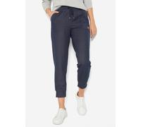 Sweathose BONPRIX, Damen, Gr. 32/34 (XS), N-Gr, dunkelblau, Sweatware, Obermaterial: 70% Baumwolle, 25% Polyester, 5% Elasthan, regular fit, Hosen Sweathose, aus überwiegend Baumwolle, mit Bündchen, r