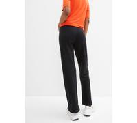 Sweathose BONPRIX, Damen, Gr. 44/46 (L), N-Gr, schwarz (schwarz gestreift), Obermaterial: 100% Baumwolle, loose fit, Hosen Sweathose, aus Baumwolle, mit Kordelzug, Loose Fit, mit Seitenstreifen (76823