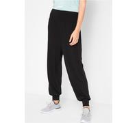 Sweathose BONPRIX, Damen, Gr. 48/50 (XL), N-Gr, schwarz, Obermaterial: 64% Polyester, 32% Viskose, 4% Elasthan, loose fit, Hosen Sweathose, aus Polyester, Viskose und Elasthan, lockere Passform, Casua