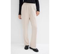 Sweathose BONPRIX, Damen, Gr. 52/54 (XXL), N-Gr, steingrau (länge: regulär), Sweatware, Obermaterial: 48% Polyester, 48% Viskose, 4% Elasthan, regular fit, Hosen Sweathose, mit Biese, Regular Fit, mit