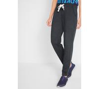 Sweathose BONPRIX "Sweathose mit Bequembund", Damen, Gr. 32/34 (XS), N-Gr, schwarz (schwarz meliert), Obermaterial: 60% Baumwolle, 40% Polyester, regular fit, Hosen Sweathose, aus Baumwolle und Polyes