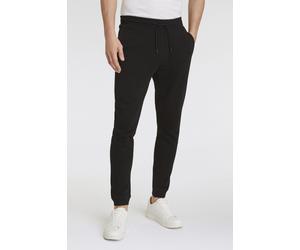 Sweathose BOSS ORANGE "Sestart", Herren, Gr. L, N-Gr, schwarz (001_schwarz), Sweatware, Obermaterial: 100% Baumwolle, unifarben, regular fit lang, Hosen Sweathose, mit tonalem Logo (52430913-L) 001_sc