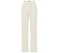 Sweathose BOSS "Ottoman", Damen, Gr. S, N-Gr, open weiß 118, Sweatware, Obermaterial: 98% Modal, 2% Elasthan, unifarben, regular fit lang, Hosen Sweathose, elastischer Bund mit Kordelzug, regular fit