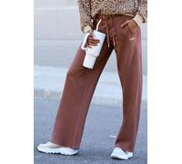 Sweathose BUFFALO, Damen, Gr. 36/38, N-Gr, braun, Sweatware, Obermaterial: 60% Baumwolle, 40% Polyester, unifarben, casual, bequem lang, Hosen, mit aufwendiger Logostickerei (69606955-36) braun