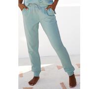 Sweathose BUFFALO, Damen, Gr. 36/38, N-Gr, grün (mint), Sweatware, Obermaterial: 60% Baumwolle, 40% Polyester, bedruckt, unifarben, bequem lang, Hosen Sweathose, Loungehose mit seitlichen Taschen und 