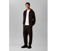 Sweathose CALVIN KLEIN JEANS "EU 350TERRY MONOGRAM JOGGER", Herren, Gr. S, N-Gr, schwarz, Sweatware, Obermaterial: 100% Baumwolle, unifarben, loose fit lang, Hosen Sweathose, regular fit (51305343-S)