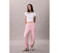 Sweathose CALVIN KLEIN JEANS "MONOLOGO FRENCH TERRY JOGGER", Damen, Gr. L (42), N-Gr, pink nectar, Jersey, Obermaterial: 86% Baumwolle, 14% Polyester, bequem lang, Hosen Sweathose (14695721-L) pink ne