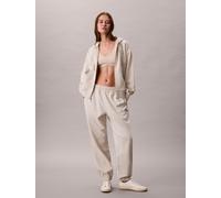 Sweathose CALVIN KLEIN JEANS "MONOLOGO FRENCH TERRY JOGGER", Damen, Gr. XXL (46), N-Gr, beige (vanilla heather), Jersey, Obermaterial: 86% Baumwolle, 14% Polyester, bequem lang, Hosen Sweathose (63001