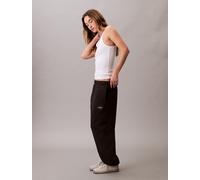 Sweathose CALVIN KLEIN JEANS "MONOLOGO FRENCH TERRY JOGGER", Damen, Gr. XXL (46), N-Gr, schwarz, Jersey, Obermaterial: 86% Baumwolle, 14% Polyester, unifarben, bequem lang, Hosen Sweathose (96327833-X