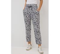 Sweathose CECIL, Damen, Gr. XXL, Länge 26, blau (urban dunkelblau), Stoff, 100% Viskose, bedruckt, loose fit 7/8-Länge, Hosen Sweathose, Middle Waist (34038336-XXL) urban dunkelblau