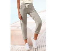 Sweathose ELBSAND "Brinja", Damen, Gr. XXL (44), N-Gr, grau (stein), Sweatware, Obermaterial: 95% Baumwolle, 5% Elasthan, unifarben, figurumspielend lang, Hosen Sweathose, mit Taschen und breiten Kord