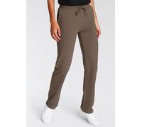 Sweathose FLASHLIGHTS, Damen, Gr. 40/42, N-Gr, grün (khaki), Sweatware, Obermaterial: 95% Baumwolle, 5% Elasthan, unifarben, Basic, lässig geschnitten lang, Hosen Sweathose, Mit Geradem Bein (32534556