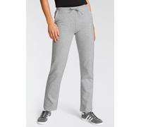 Sweathose FLASHLIGHTS, Damen, Gr. 44/46, N-Gr, grau (hellgrau, meliert), Sweatware, Obermaterial: 90% Baumwolle, 5% Elasthan, 5% Viskose, meliert, Basic, lässig geschnitten lang, Hosen Sweathose, Mit 