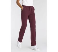 Sweathose FLASHLIGHTS, Damen, Gr. 48/50, N-Gr, rot (bordeaux), Sweatware, Obermaterial: 95% Baumwolle, 5% Elasthan, unifarben, Basic, lässig geschnitten lang, Hosen Sweathose, Mit Geradem Bein (856221