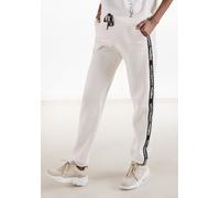 Sweathose FRENCH CONNECTION, Damen, Gr. 40/42, N-Gr, weiß, Sweatware, Obermaterial: 60% Baumwolle, 40% Polyester, unifarben mit Farbeinsatz, bequem lang, Hosen Sweathose, mit seitlichen Kontraststreif