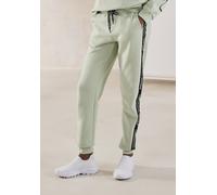 Sweathose FRENCH CONNECTION, Damen, Gr. 44/46, N-Gr, grün, Sweatware, Obermaterial: 60% Baumwolle, 40% Polyester, unifarben mit Farbeinsatz, bequem lang, Hosen Sweathose, mit seitlichen Kontraststreif