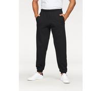 Sweathose FRUIT OF THE LOOM, Herren, Gr. S (44/46), N-Gr, schwarz, angeraute Sweatware, Obermaterial: 80% Baumwolle, 20% Polyester, unifarben, sportlich, bequem lang, Hosen, aus Baumwollmischung (2565