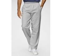 Sweathose FRUIT OF THE LOOM, Herren, Gr. XXL (60/62), N-Gr, grau (grau, meliert), angeraute Sweatware, Obermaterial: 80% Baumwolle, 20% Polyester, bequem lang, Hosen Sweathose, Open Leg Jogginghose, T