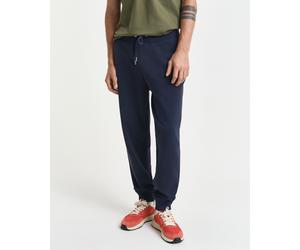 Sweathose GANT "REG SHIELD SWEATPANTS", Herren, Gr. 4XL, N-Gr, blau (evening blau), Web, Obermaterial: 87% Baumwolle, 13% Polyester, unifarben, regular fit knöchellang, Hosen Sweathose, mit Logosticke
