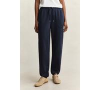 Sweathose GANT "REGULAR TONAL SHIELD", Damen, Gr. S, N-Gr, evening blau, Sweatware, Obermaterial: 87% Baumwolle, 13% Polyester, regular fit lang, Hosen Sweathose (91268509-S) evening blau