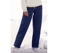 Sweathose H.I.S, Damen, Gr. 32/34, N-Gr, blau (dunkelblau), Sweatware, Obermaterial: 60% Baumwolle, 40% Polyester, unifarben, casual, bequem lang, Hosen, mit elastischen Tunnelzugbund (71613569-32) du