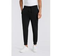 Sweathose HUGO "Dayote", Herren, Gr. S, N-Gr, schwarz (schwarz001), Sweatware, Obermaterial: 100% Baumwolle, unifarben, regular fit lang, Hosen Sweathose, Regular Fit, elastischer Bund, Seitentaschen