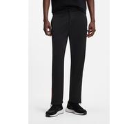 Sweathose HUGO "Dolos", Herren, Gr. M, N-Gr, schwarz (schwarz004), Sweatware, Obermaterial: 70% Polyester, 30% Baumwolle, unifarben, relaxed fit lang, Hosen Sweathose, Reißverschlüsse am Saum, Relaxed